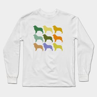 Australian Sheperd Dog in Rainbow Colors Long Sleeve T-Shirt